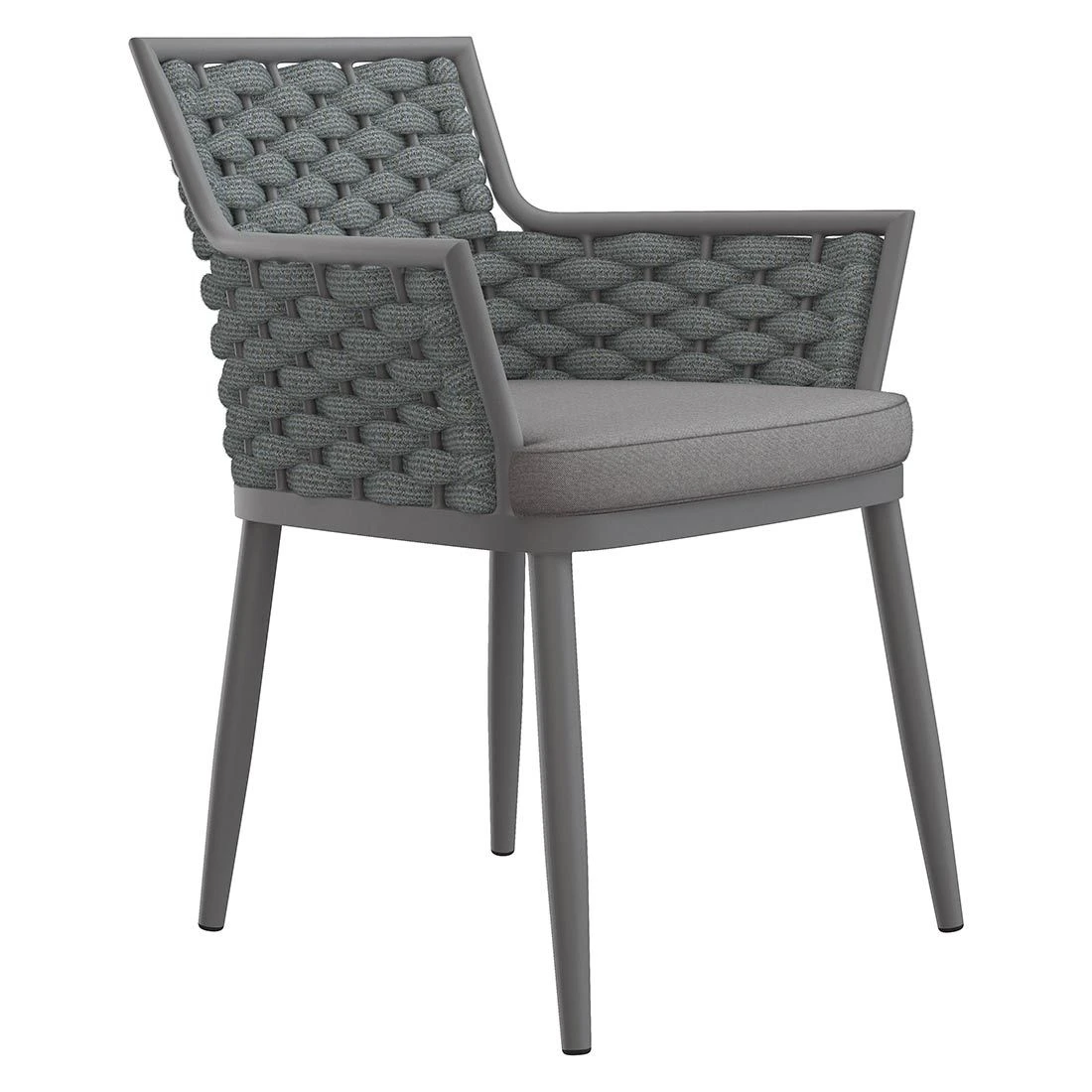 OUTLIV. Leon Diningsessel Aluminium/Rope/Olefin Anthrazit/Anthrazit-Blau-Meliert