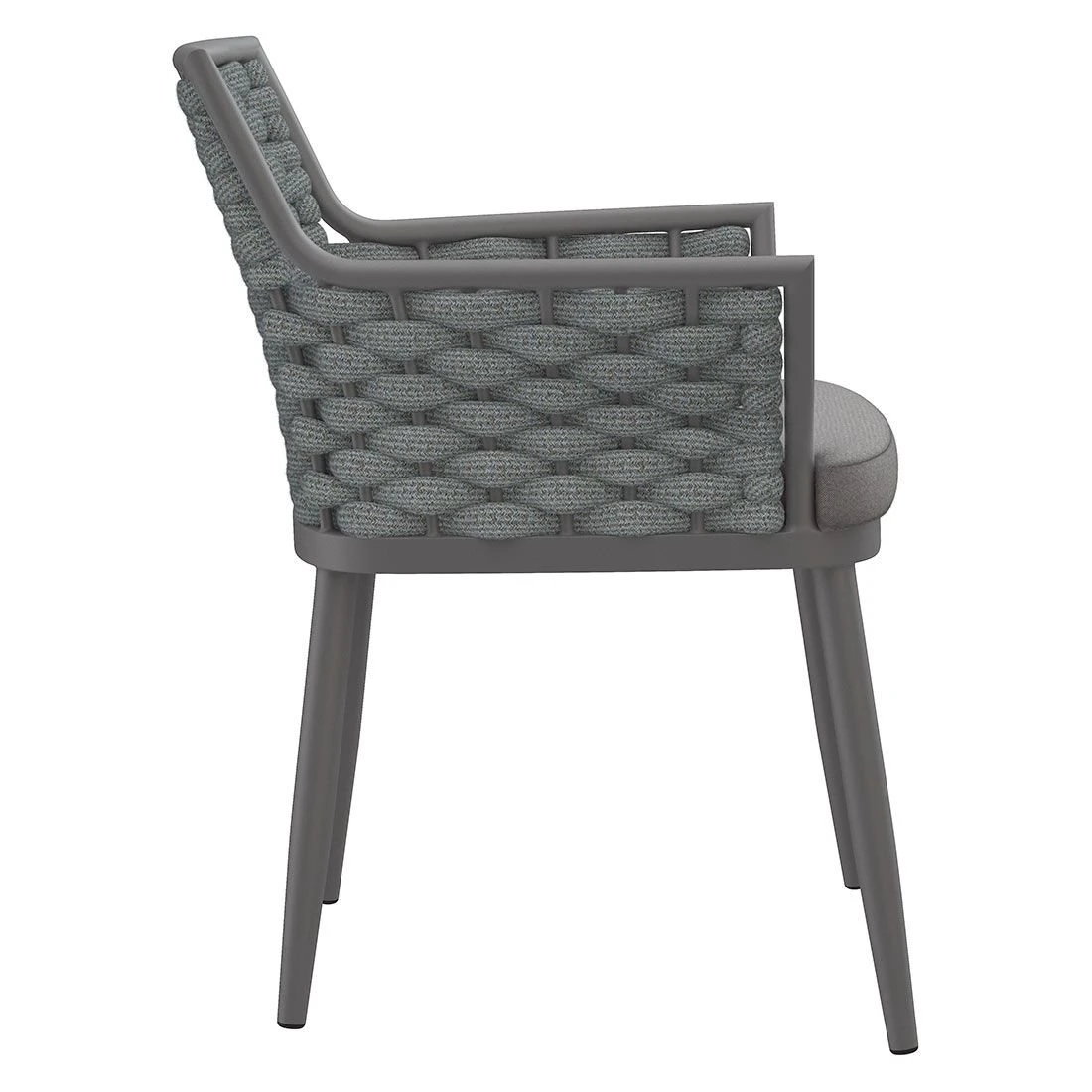 OUTLIV. Leon Diningsessel Aluminium/Rope/Olefin Anthrazit/Anthrazit-Blau-Meliert