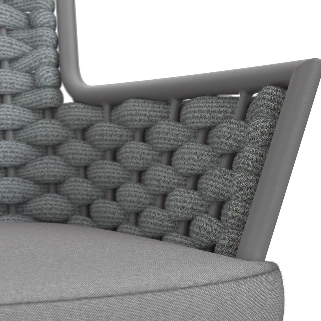 OUTLIV. Leon Diningsessel Aluminium/Rope/Olefin Anthrazit/Anthrazit-Blau-Meliert