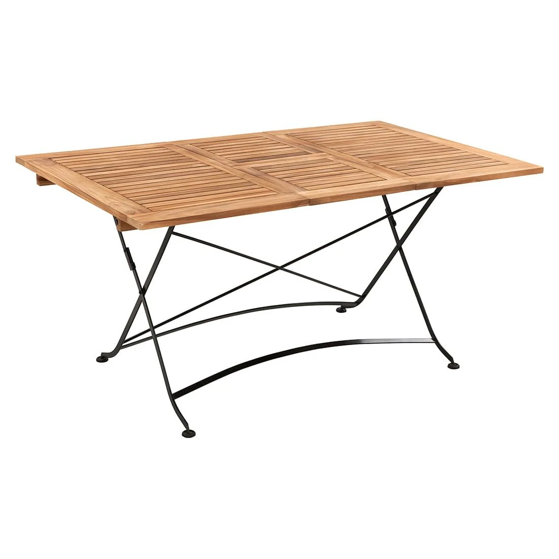 OUTLIV. Lindau Klapptisch 110/150x90x75 cm Stahl/Teak Dunkelgrau