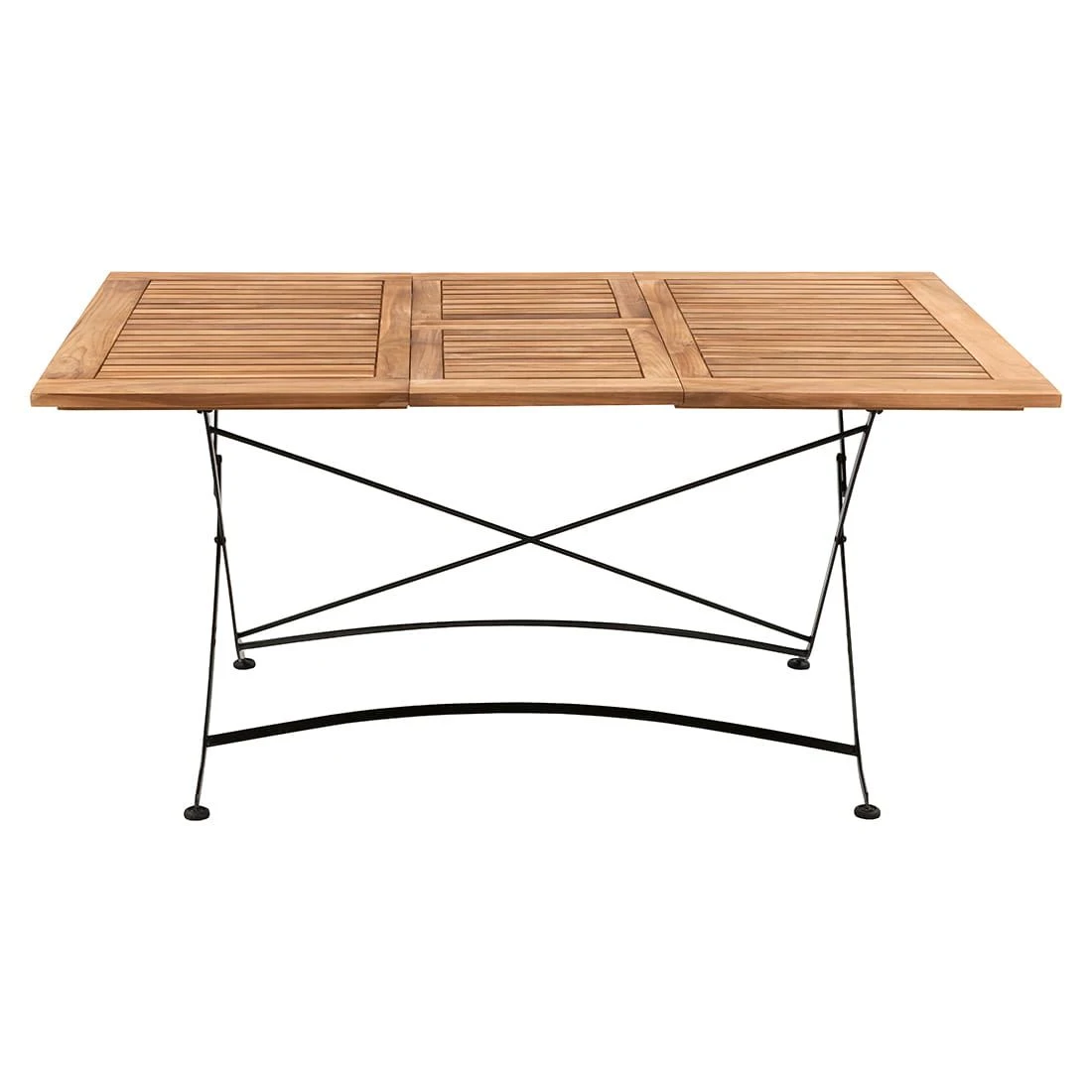 OUTLIV. Lindau Klapptisch 110/150x90x75 cm Stahl/Teak Dunkelgrau