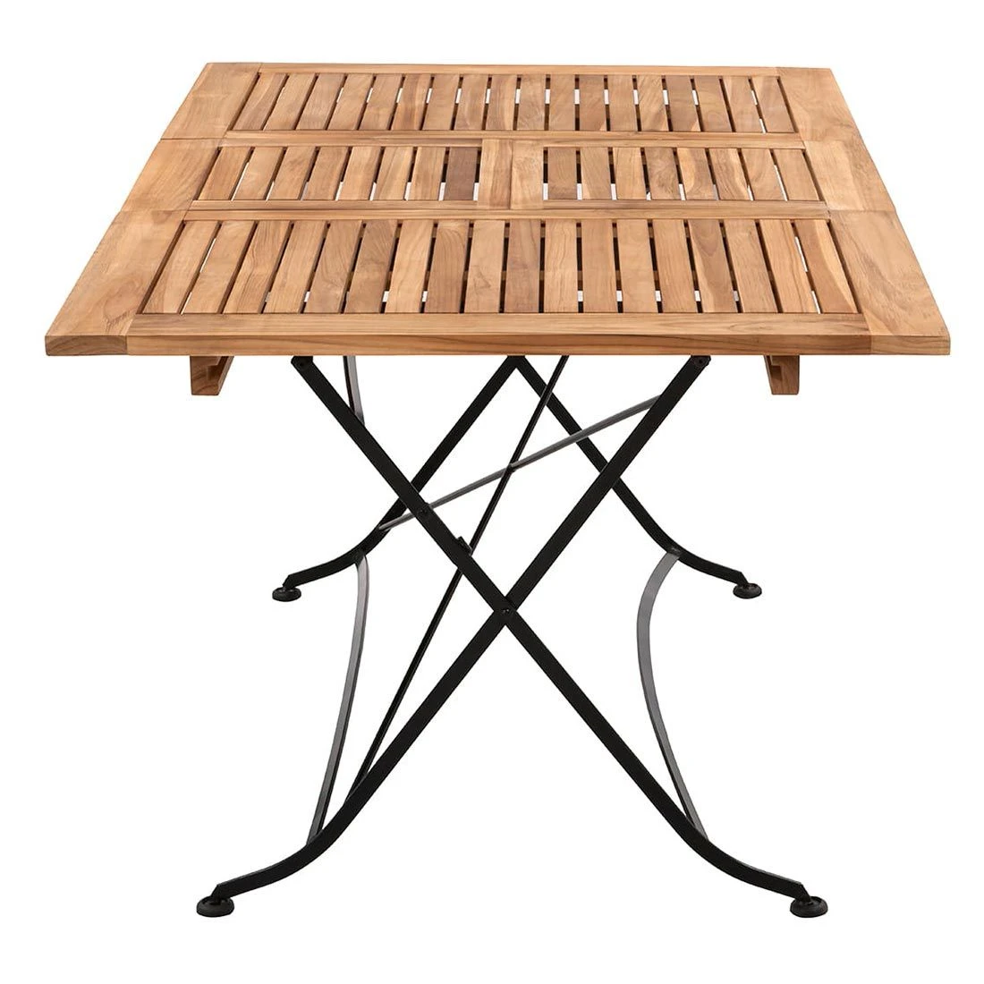 OUTLIV. Lindau Klapptisch 110/150x90x75 cm Stahl/Teak Dunkelgrau