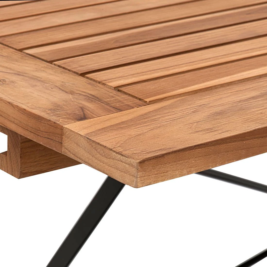 OUTLIV. Lindau Klapptisch 110/150x90x75 cm Stahl/Teak Dunkelgrau