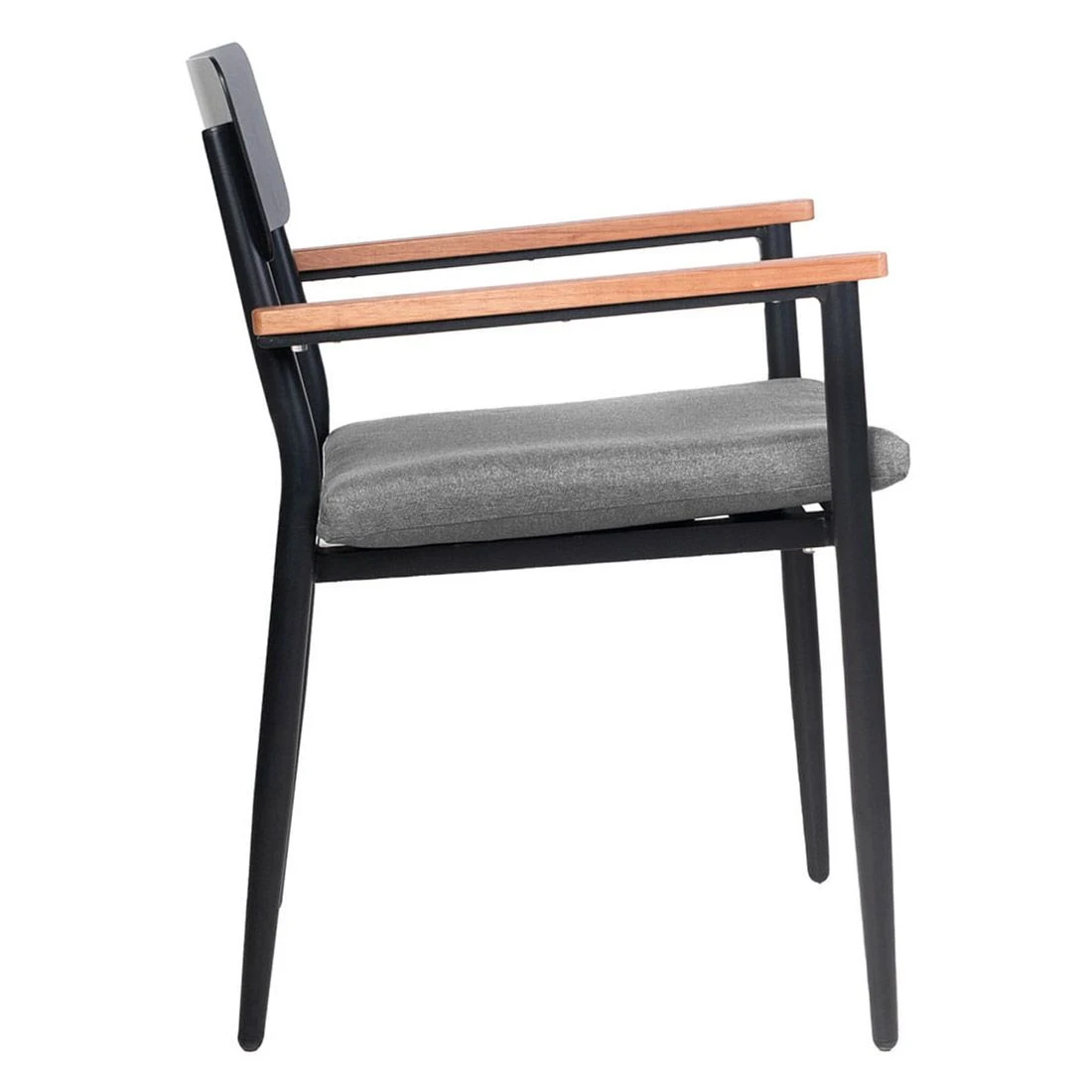 OUTLIV. Lorenzo Stapelstuhl Aluminium/Eukalyptus Anthrazit/Natur