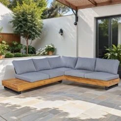 OUTLIV. Madrid Ecklounge Teak Recycelt/Olefin Teak Recycelt/Grau