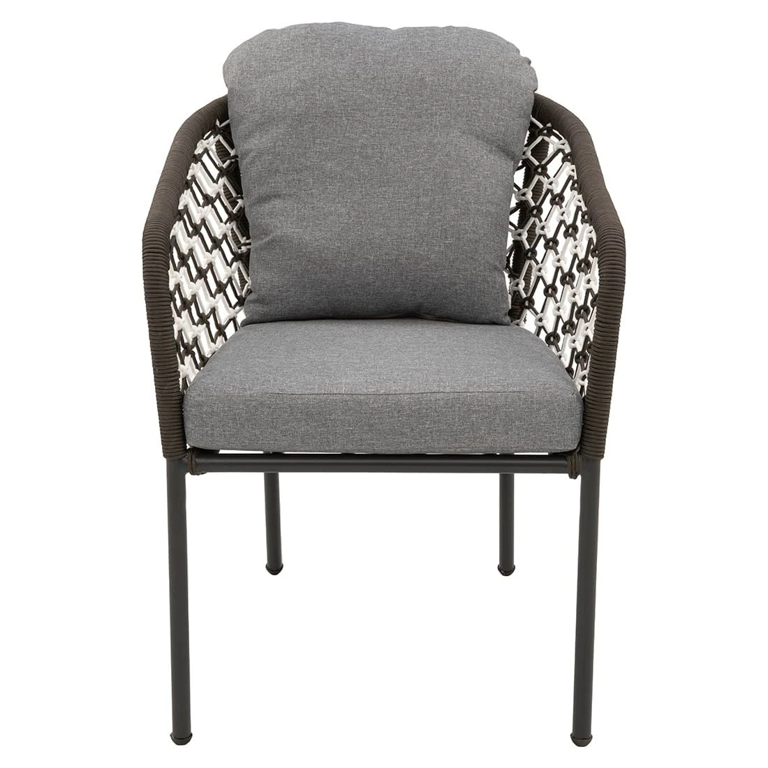 OUTLIV. Mali Gartensessel Aluminium/Rope Anthrazit/Dunkelgrau-Weiß