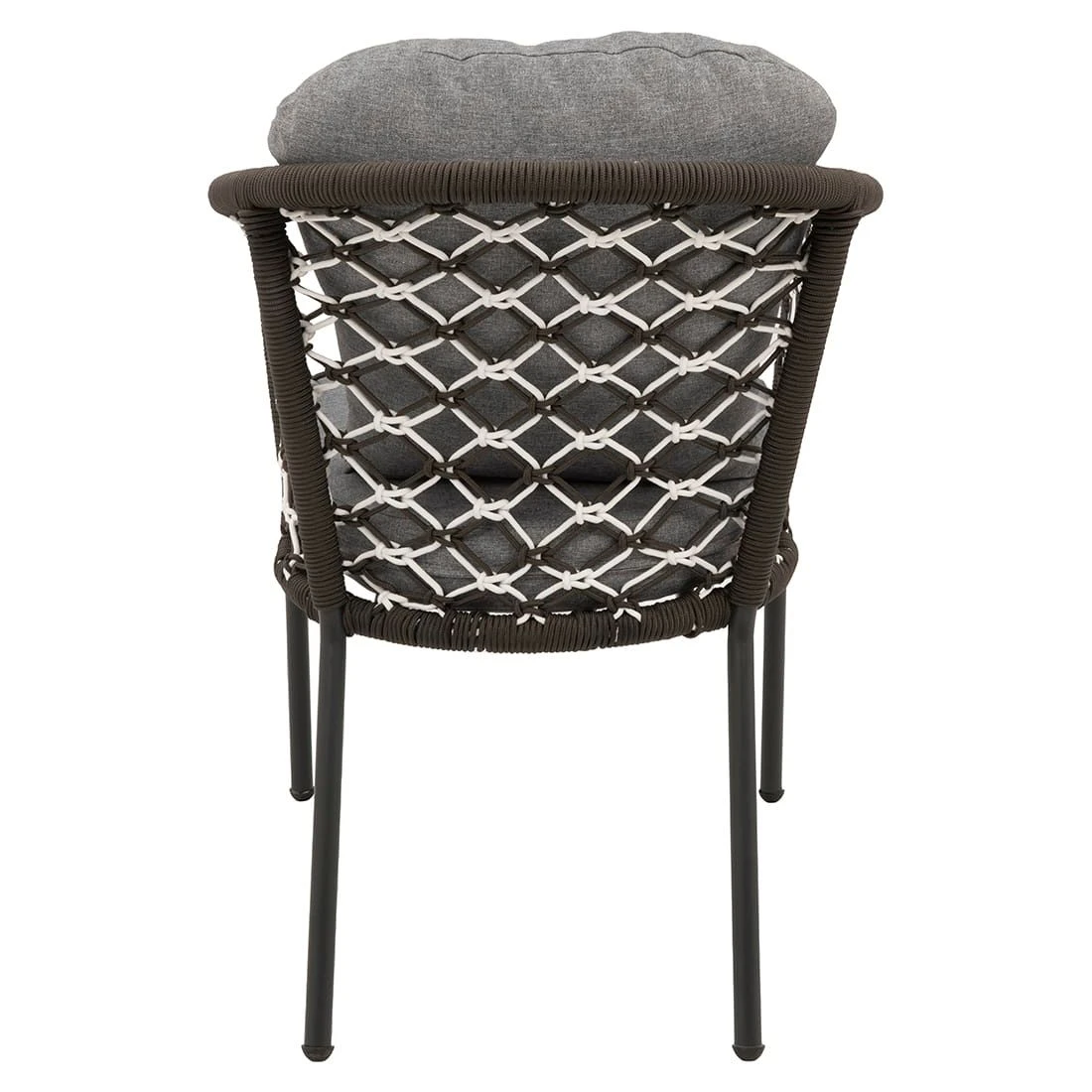 OUTLIV. Mali Gartensessel Aluminium/Rope Anthrazit/Dunkelgrau-Weiß