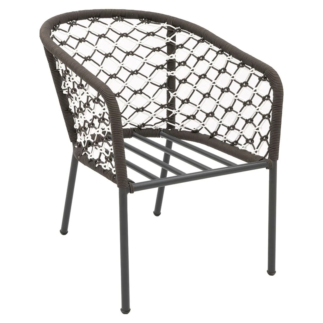 OUTLIV. Mali Gartensessel Aluminium/Rope Anthrazit/Dunkelgrau-Weiß