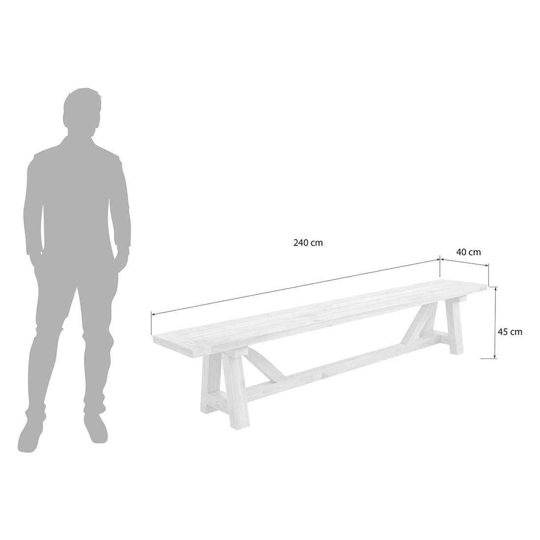 OUTLIV. Marbella Gartenmöbel-Set 3-tlg. Tisch 240x110cm Natur
