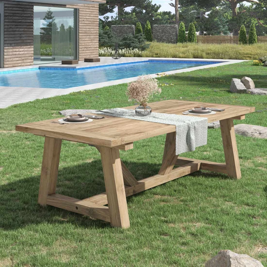 OUTLIV. Marbella Gartentisch 240x110 cm Teak Recycelt