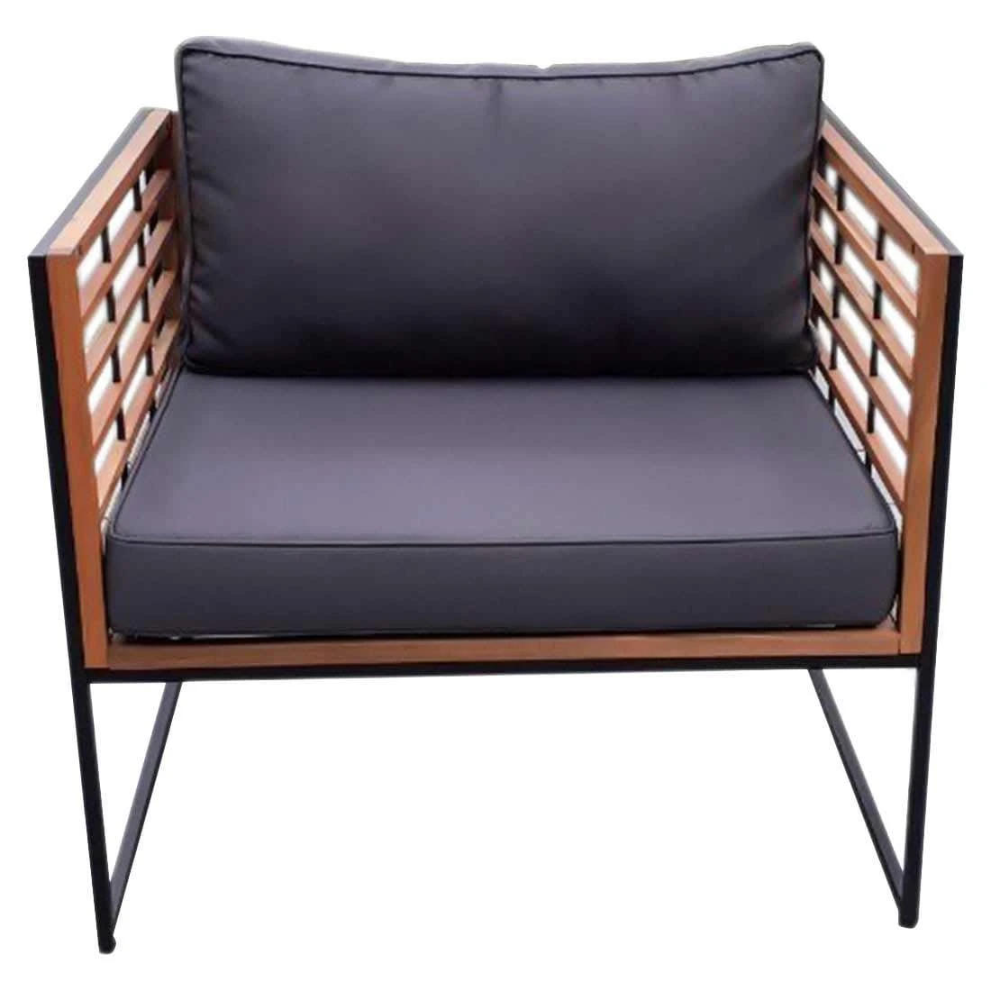 OUTLIV. Maui Loungeset 4-tlg. Stahl/Akazie/Polster Schwarz/Anthrazit