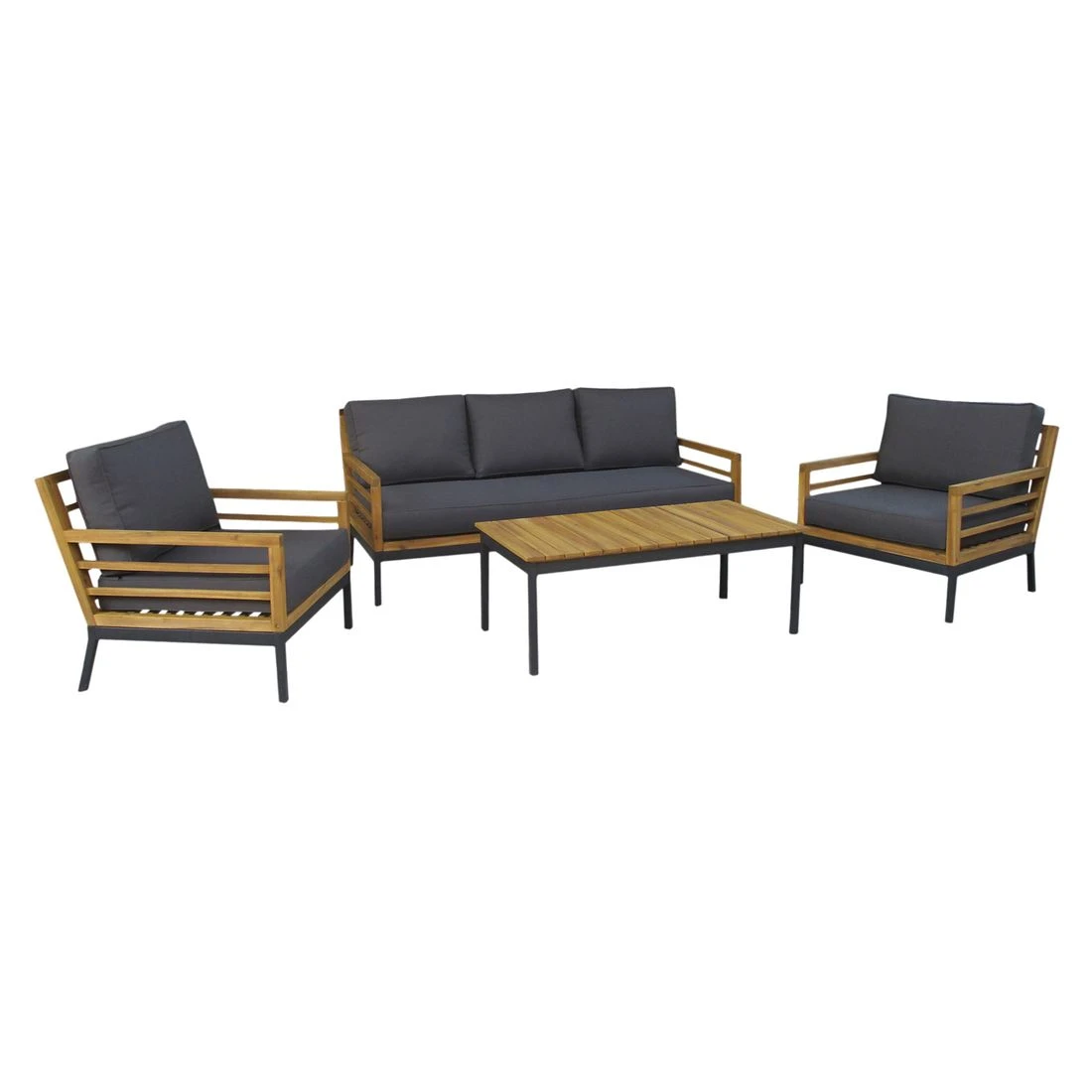 OUTLIV. Merano Loungeset 4-tlg. Akazie/Polyester Anthrazit