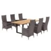 OUTLIV. Mexico Gartenmöbelset 7-tlg. Mit Tisch 200x100cm Grau/Schwarz