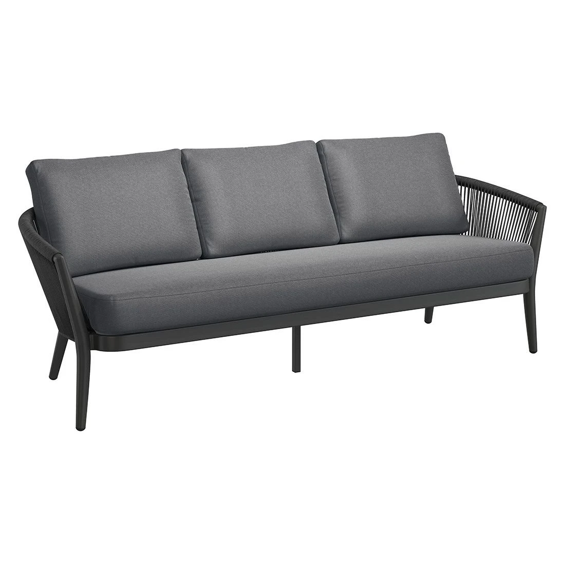 OUTLIV. Monet Gartensofa Aluminium/Rope inkl. Kissen Schwarz/Dunkelgrau