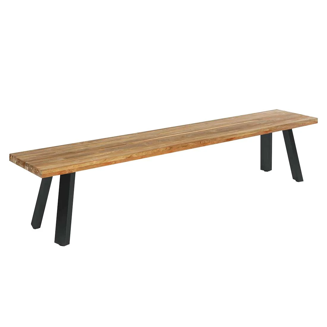 OUTLIV. Ohio Gartenbank Edelstahl/Teak Recycelt Charcoal/Teak Recycelt