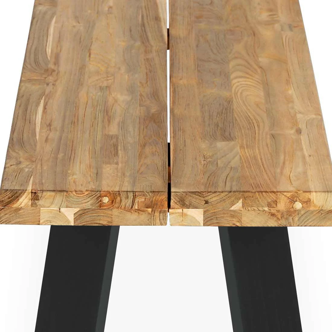 OUTLIV. Ohio Gartenbank Edelstahl/Teak Recycelt Charcoal/Teak Recycelt