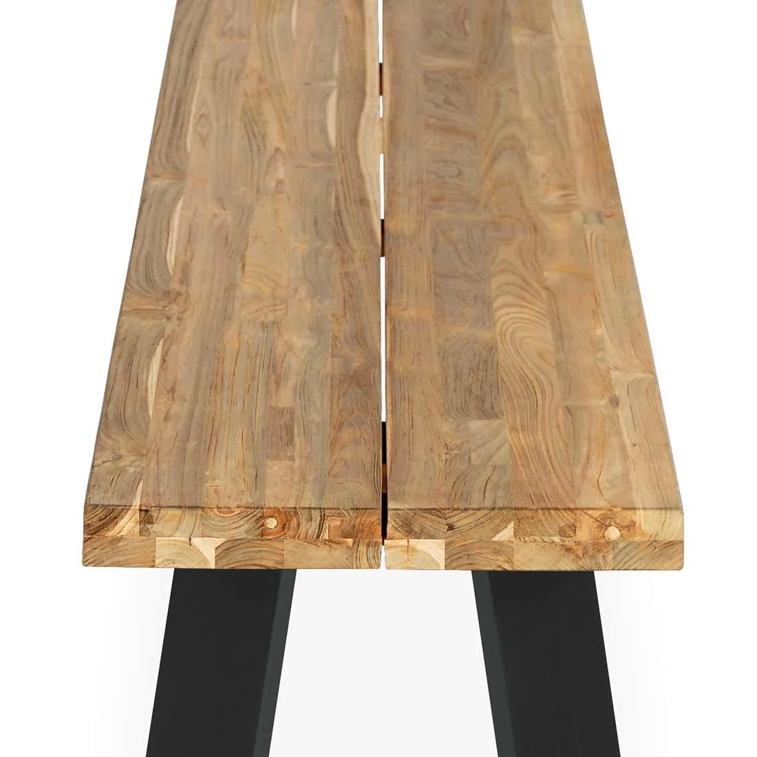 OUTLIV. Ohio Gartenmöbelset 3-tlg. Tisch 200x100cm Edelstahl/Teak recycelt Charcoal/Teak Recycelt