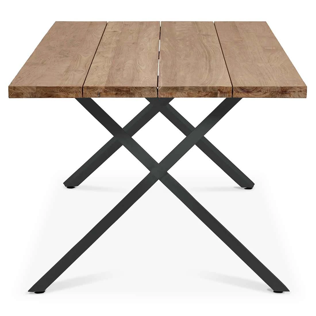 OUTLIV. Hudson Gartentisch 220x100cm Edelstahl/TeakRecycelt Charcoal/Teak Recycelt