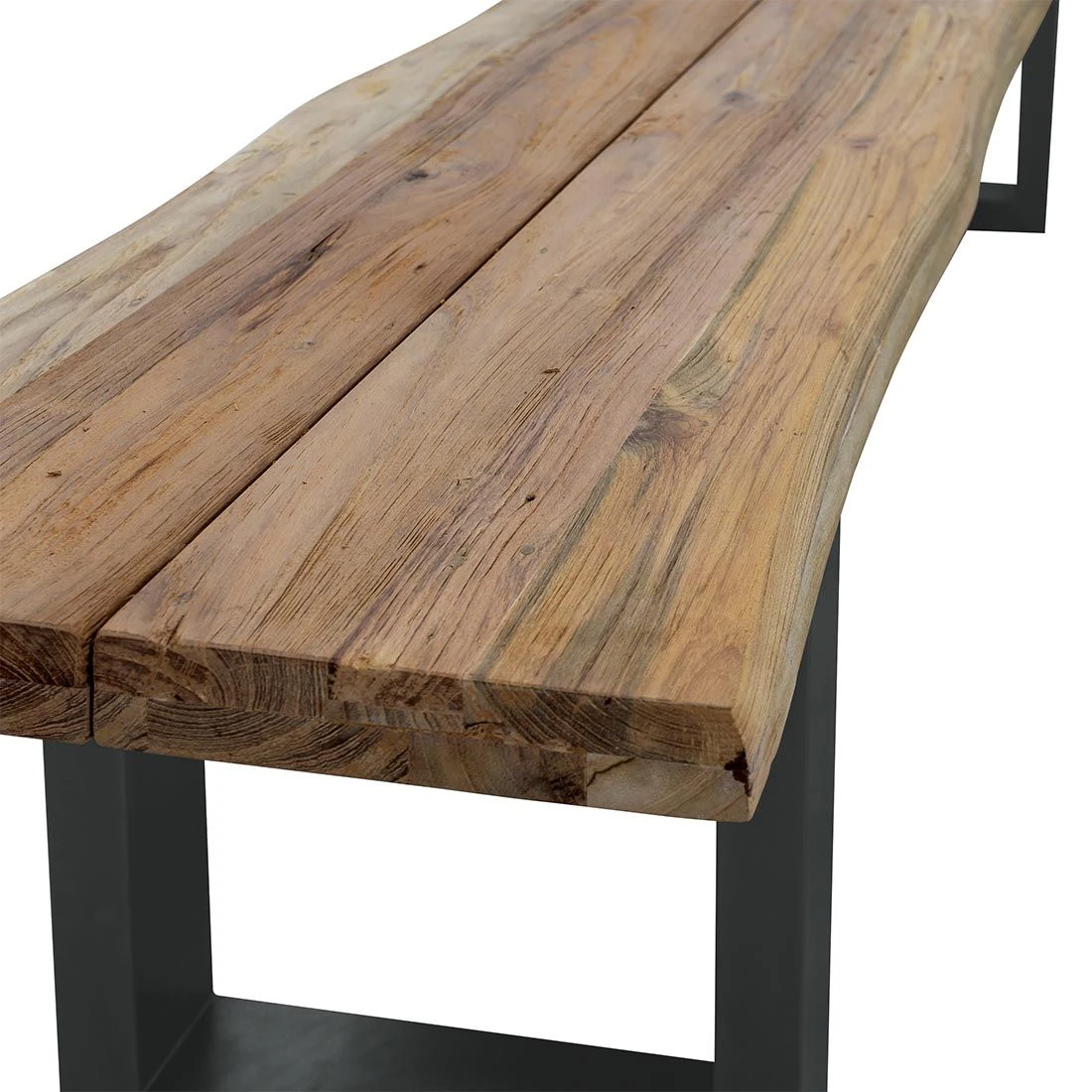 OUTLIV. Orlando Gartenbank Edelstahl/Teak Recycelt Charcoal/Teak Recycelt