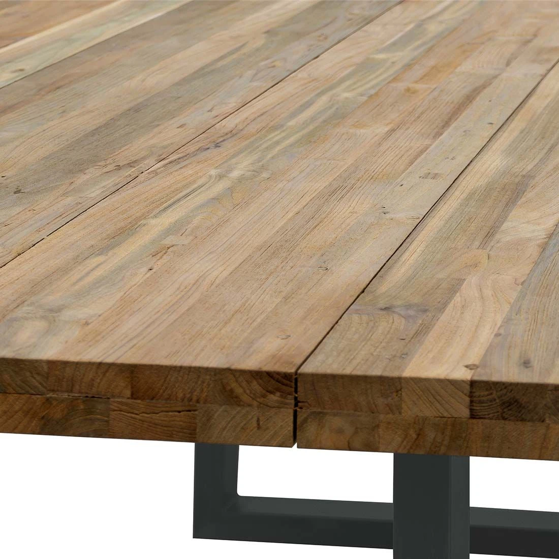 OUTLIV. Orlando Gartentisch 240x100cm Edelstahl/Teak Recycelt Charcoal/Teak Recycelt