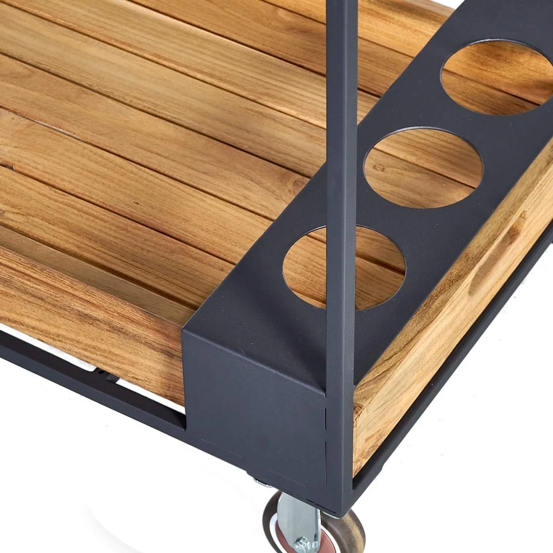 OUTLIV. Oro Servierwagen Stahl/Teak Recycelt Anthrazit/Natur