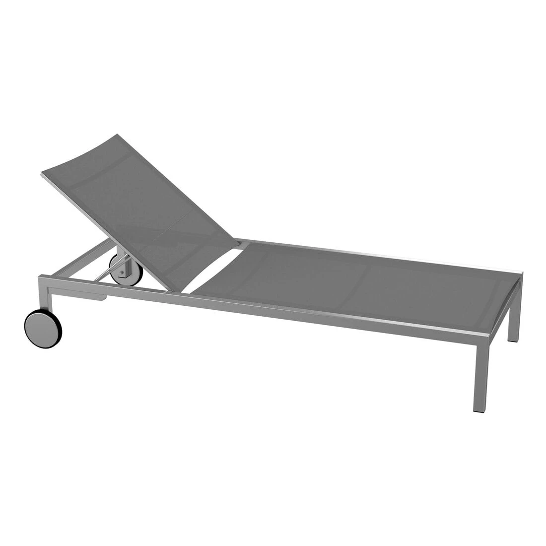 OUTLIV. Oviedo Gartenliege Edelstahl/Textilene Edelstahl/Silber-Schwarz