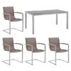 OUTLIV. Rimini Gartenmöbelset 5-tlg. Mit Tisch 160x90 Cm Taupe/Zement