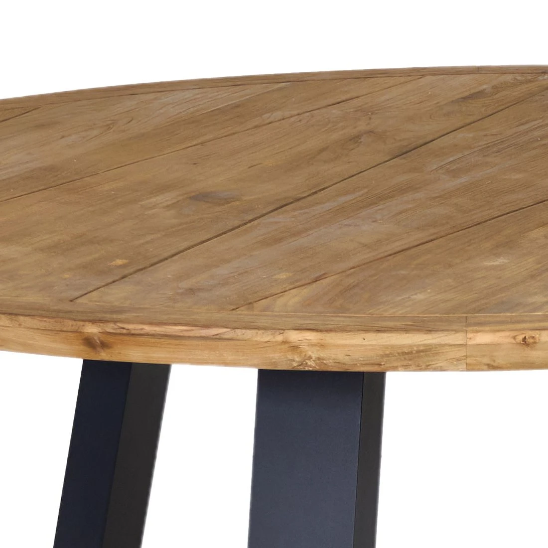 OUTLIV. Prag Gartentisch Ø150x76cm Aluminium/Teak Anthrazit/Natur