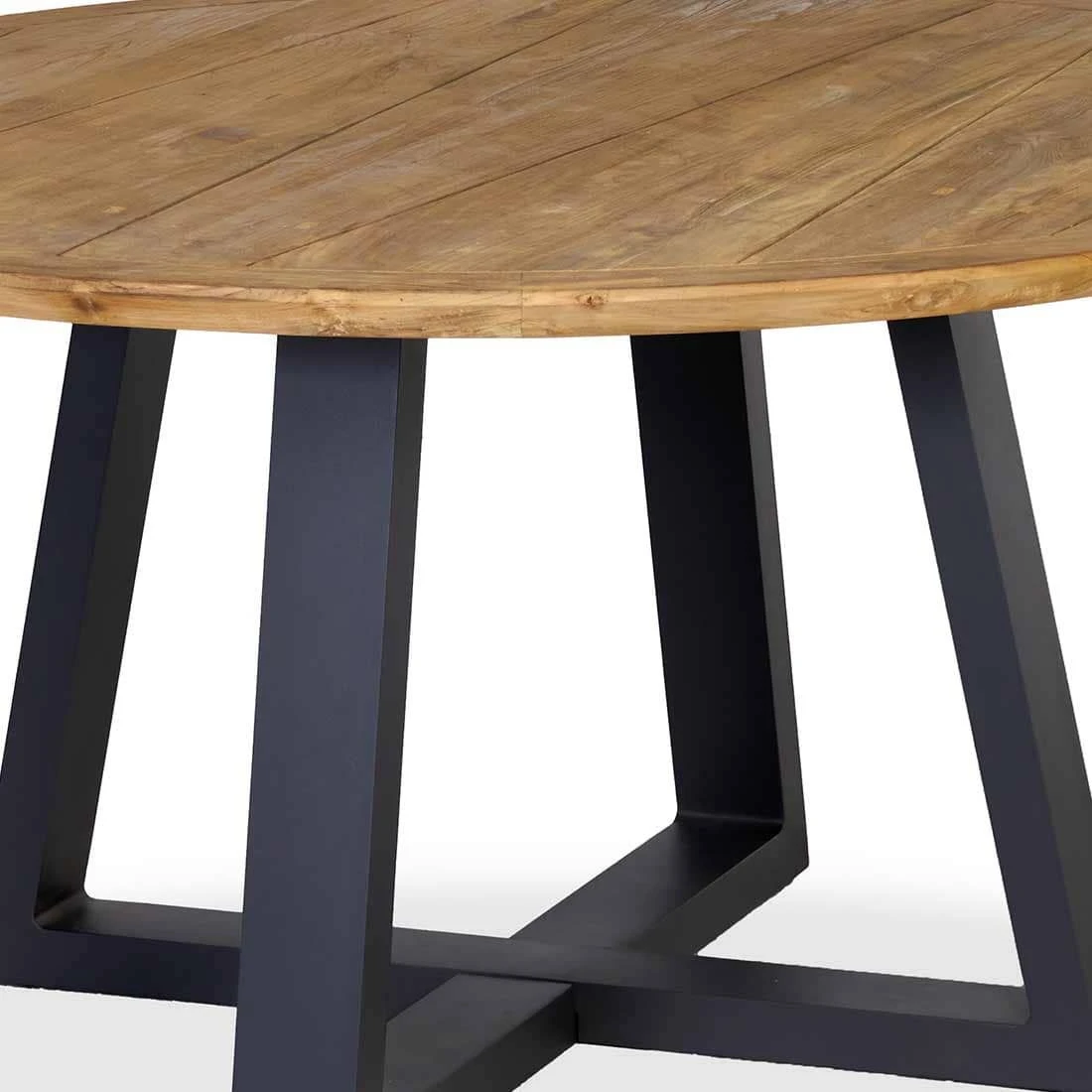 OUTLIV. Atlanta Gartentisch Ø130cm Aluminium/Teak Recycelt Charcoal/Teak Recycelt