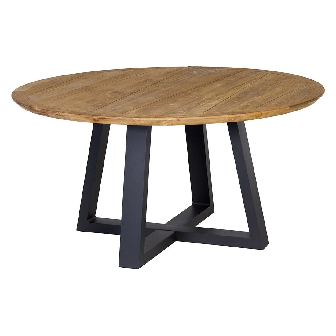 OUTLIV. Atlanta Gartentisch Ø150cm Aluminium/Teak Anthrazit/Natur