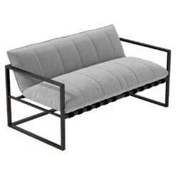 OUTLIV. By Detlef Steves Reef Gartensofa 150cm Aluminium/Sunbrella Schwarz/Flanelle