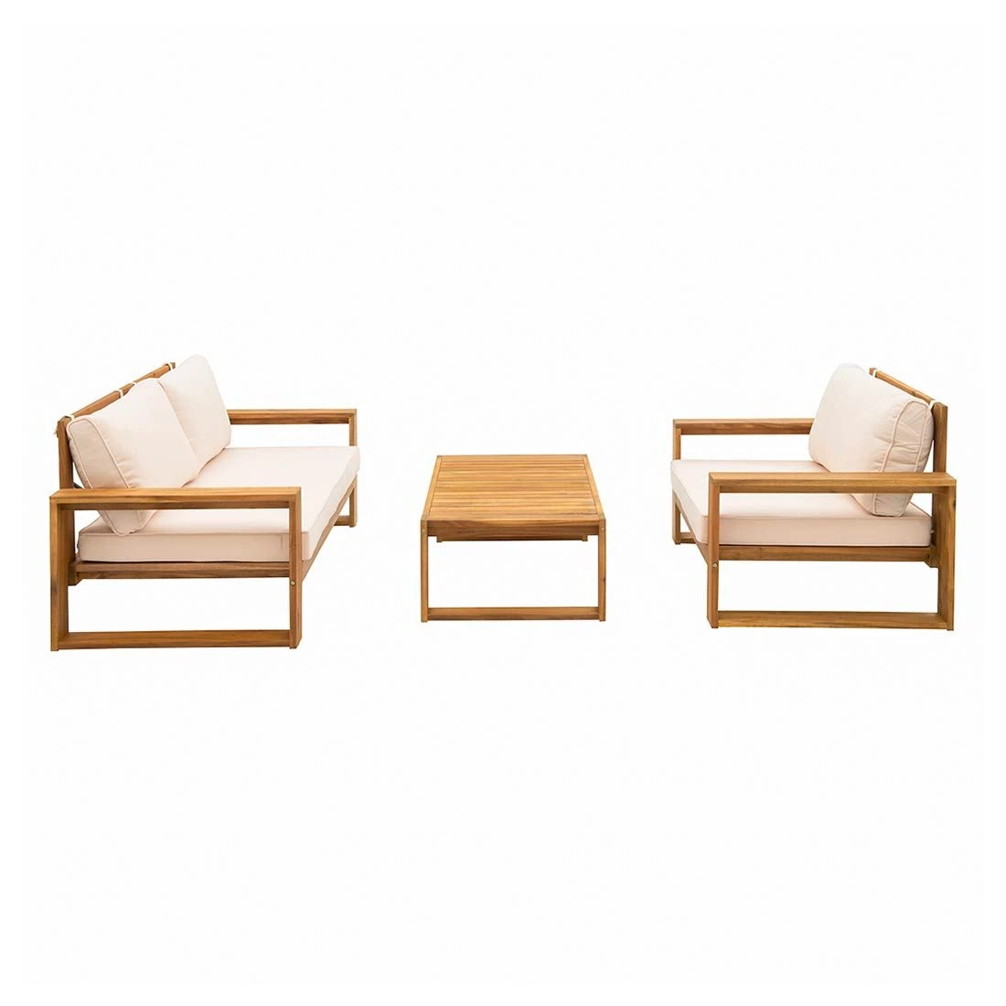 OUTLIV. Santa Cruz Loungeset 3-tlg. Akazie/Polyester Natur/Ecru