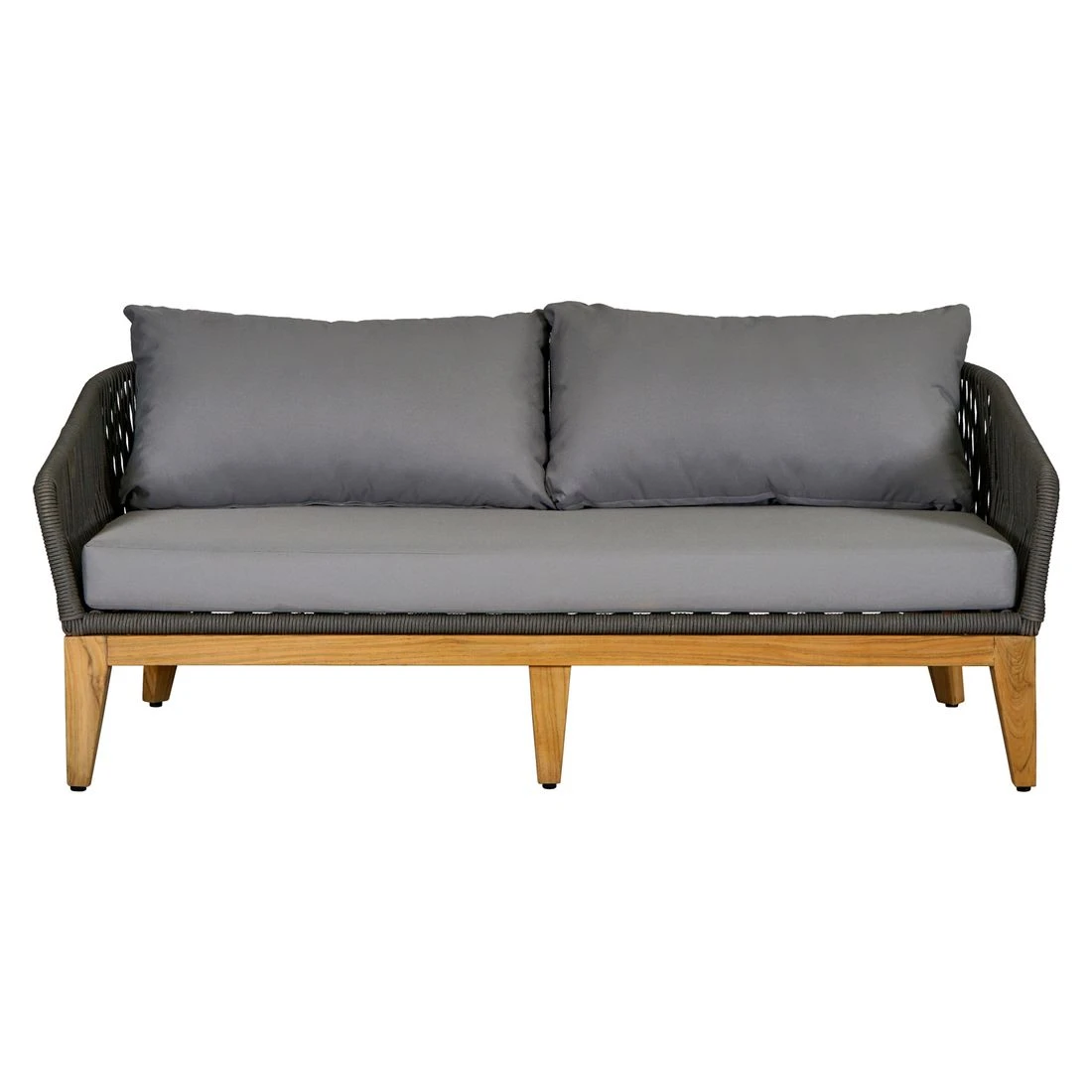 OUTLIV. Santorin Loungeset 4-tlg. Teak/Rope/Olefin Natur/Dunkelgrau