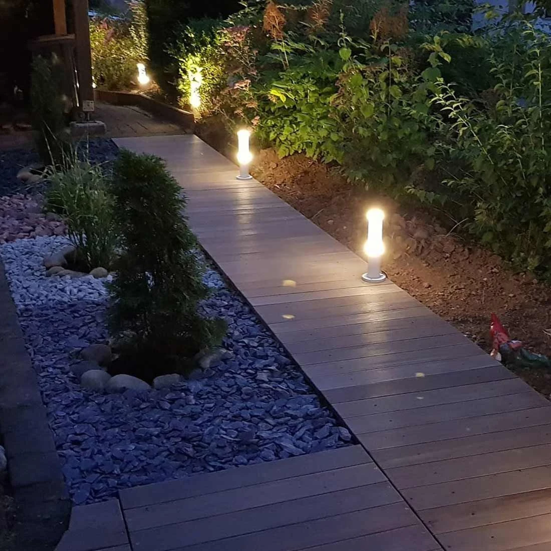 OUTLIV. Smart Light Starter-Set "3x Gartenleuchten mit Dämmerungssensor" Silber/Schwarz