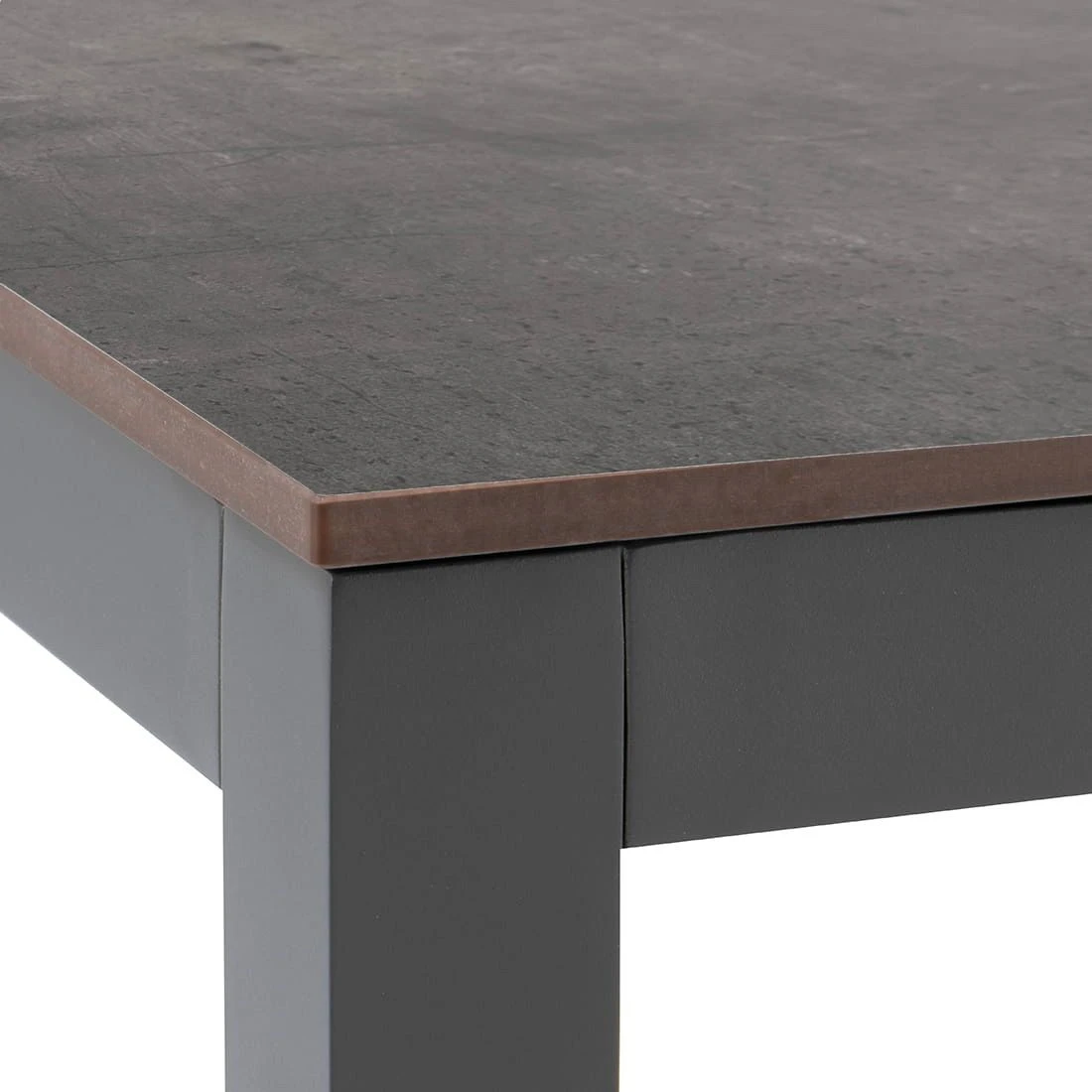 OUTLIV. Gartentisch-Platte 90x90cm HPL Zement dunkel