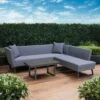 OUTLIV. By Detlef Steves Tonga Ecklounge 3-tlg. Aluminium/Sunbrella Anthrazit/Flanelle