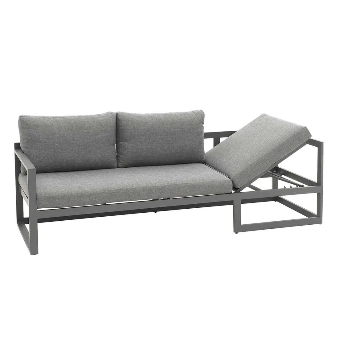 OUTLIV. Florenz Ecklounge 3-teilig Aluminium inklusive Kissen Dunkelgrau