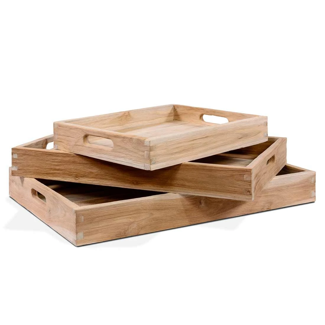 OUTLIV. Tray Tablett 3-tlg. Teak Recycelt