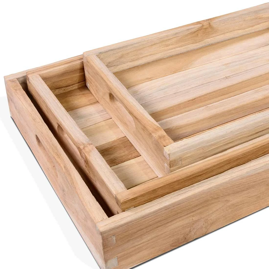 OUTLIV. Tray Tablett 3-tlg. Teak Recycelt