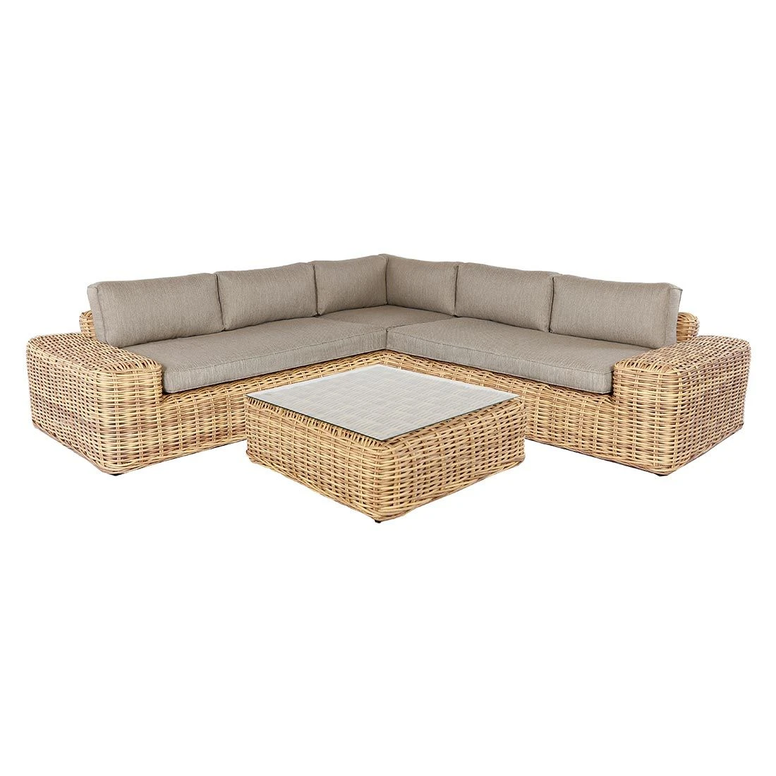 OUTLIV. Yate Ecklounge 4tlg. Geflecht/Olefin Mixed Brown