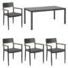 OUTLIV. Perugia II Gartenmöbelset 5-tlg. Tisch160x90cm Anthrazit/Grau