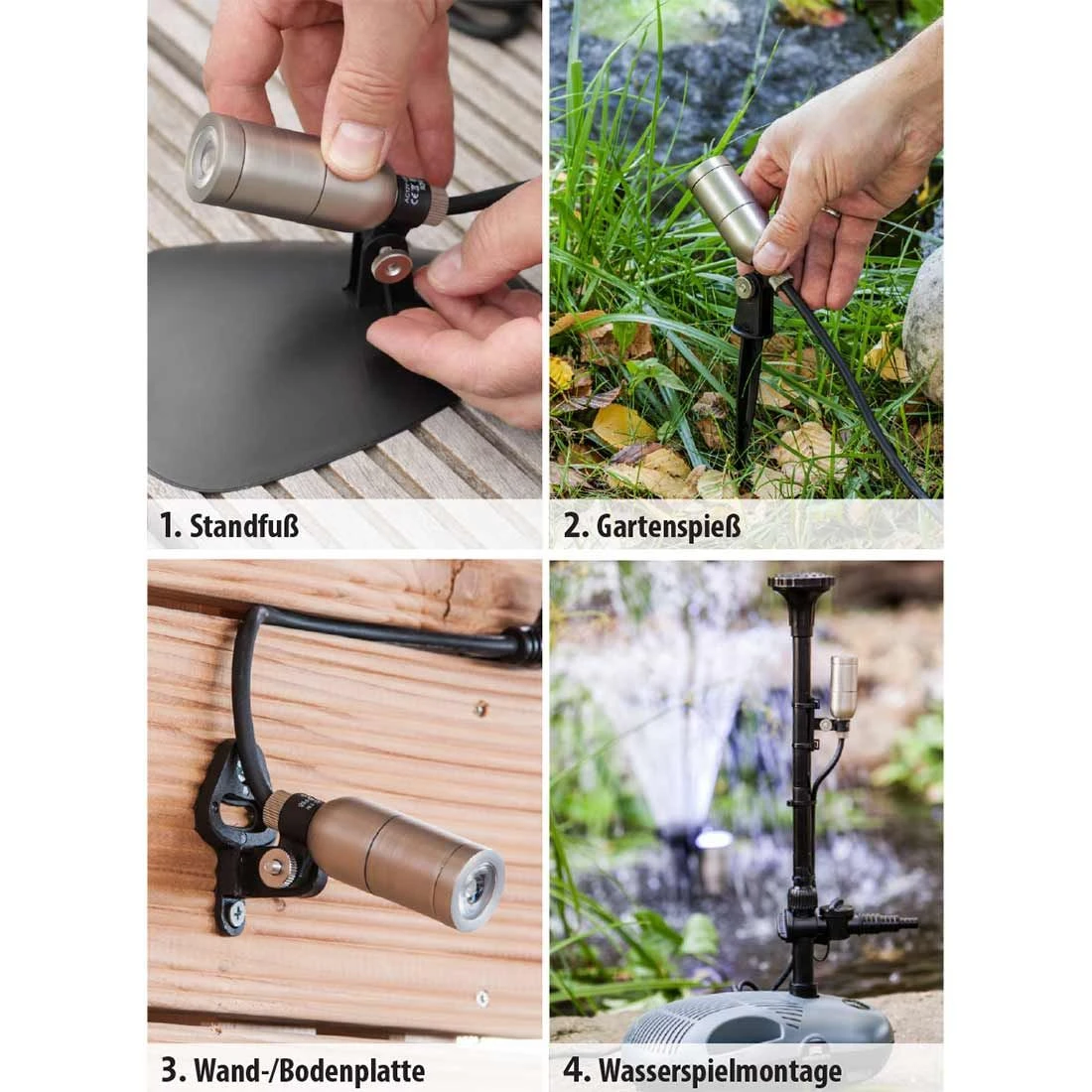 OUTLIV. Smart Light Spot Metall Silber/Schwarz