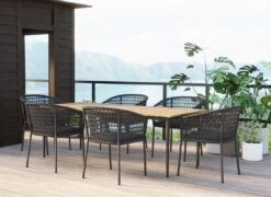 OUTLIV. Zui Gartenmöbelset 7-tlg. Tisch 220x100cm Charcoal